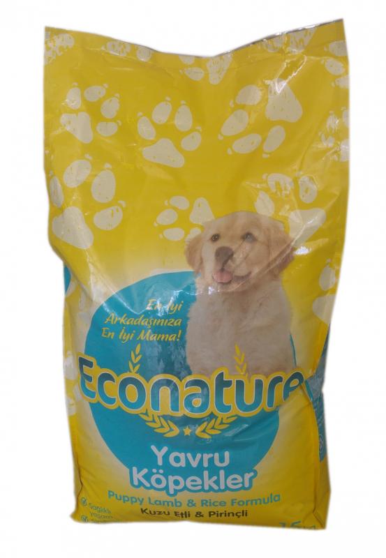 Econature%20Kuzu%20Etli%20Yavru%20Köpek%20Maması%2015%20Kg