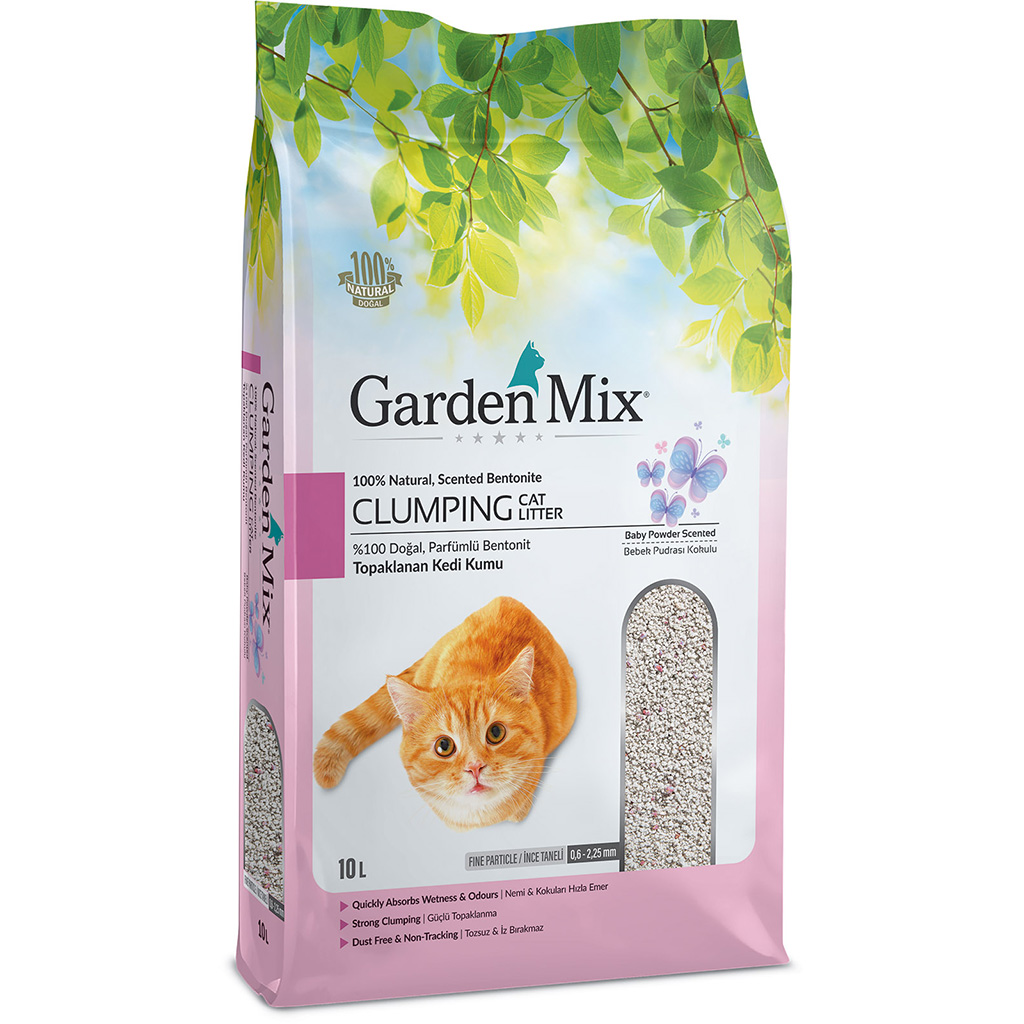 Garden%20Mix%20Pudra%20Kokulu%20İri%20Taneli%20Bentonit%20Kedi%20Kumu%2010%20lt