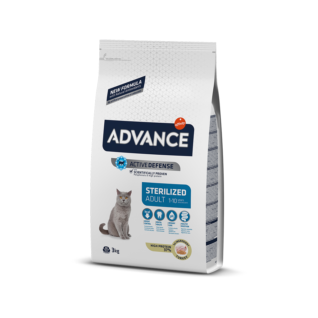 Advance%20Sterilized%20Hindili%20Kısırlaştırılmış%20Yetişkin%20Kedi%20Maması%203%20Kg