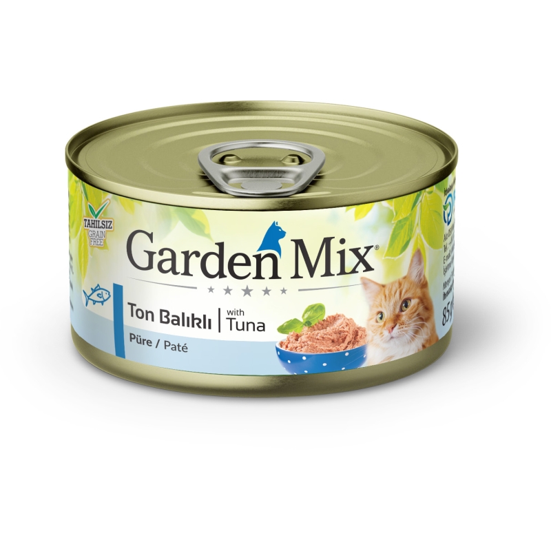 Gardenmix%20Kıyılmış%20Tonbalıklı%20Tahılsız%20Konserve%20Kedi%20Maması%2085g