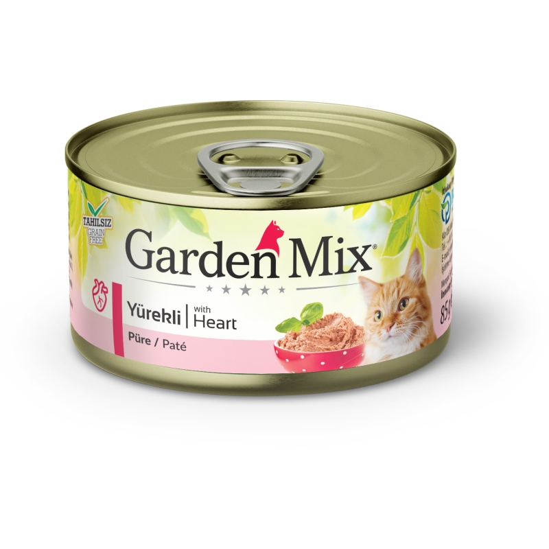 Gardenmix%20Kıyılmış%20Yürekli%20Tahılsız%20Konserve%20Kedi%20Maması%2085g