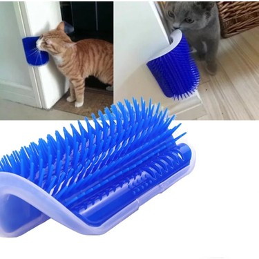 Self%20Groomer%20Kedi%20Otlu%20Kedi%20Duvara%20ve%20Masaya%20Monte%20Kedi%20Fırçası%20Mavi