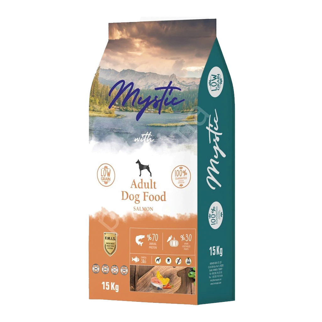 Mystic%20Az%20Tahıllı%20Yetişkin%20Somonlu%20Köpek%20Maması%2015%20Kg