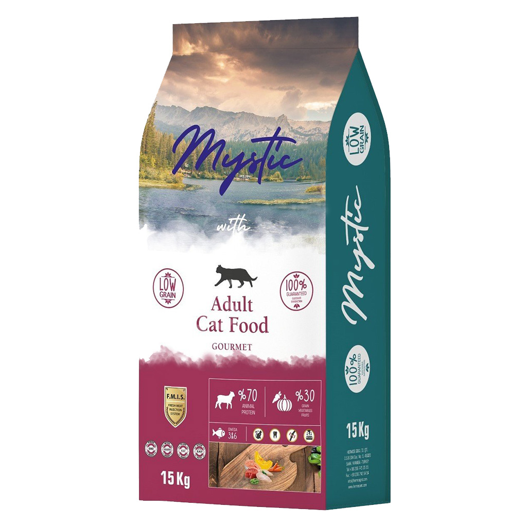 Mystic%20Az%20Tahıllı%20Yetişkin%20Kedi%20Maması%20Gourme%2015%20Kg