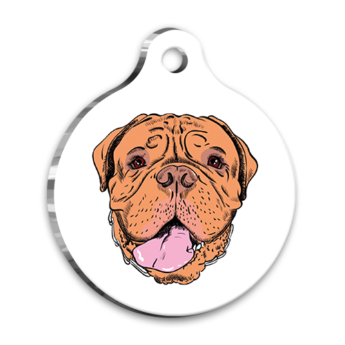 İllüstrasyon%20French%20Mastiff%20Yuvarlak%20Köpek%20Künyesi