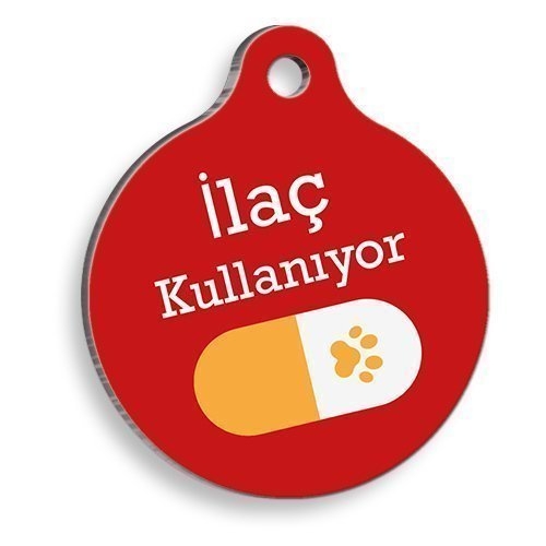 İlaç%20Kullanıyorum%20Sarı%20Hap%20Yuvarlak%20Kedi%20ve%20Köpek%20Künyesi