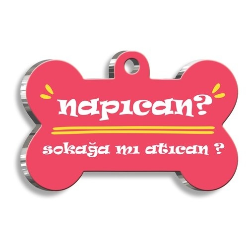 Napıcan?%20Pembe%20Kemik%20Şekilli%20Köpek%20Künyesi