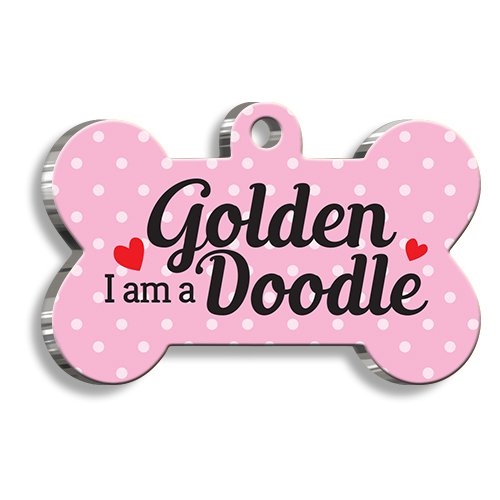 Goldendoodle%20Pembe%20Kemik%20Şekilli%20Köpek%20Künyesi