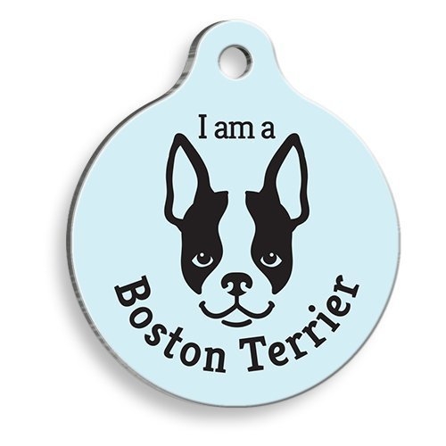 Mavi%20Boston%20Terrier%20Yuvarlak%20Köpek%20Künyesi