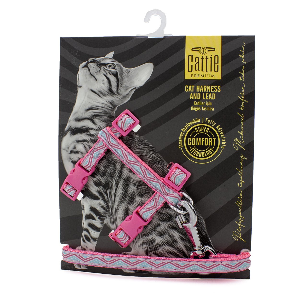 Cattie%20Premium%20Desenli%20Dokumadan%20El%20Yapımı%20Kedi%20Göğüs%20Takımı%2040%20cm%20Pembe