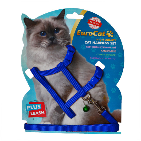 EuroCat%20Kedi%20Göğüs%20Tasması%20Mavi