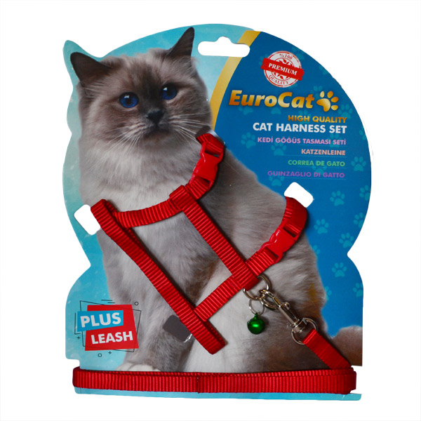 EuroCat%20Kedi%20Göğüs%20Tasması%20Kırmızı