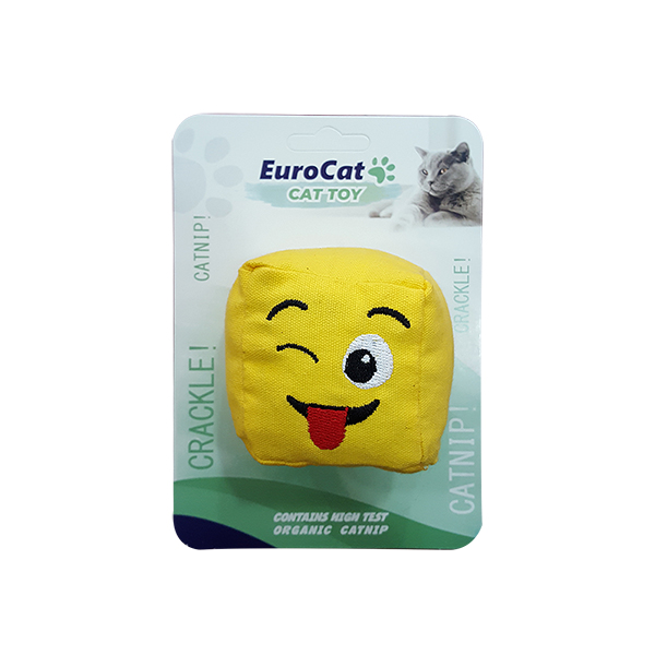 EuroCat%20Kedi%20Oyuncağı%20Dil%20Çıkaran%20Smiley%20Küp%206%20cm