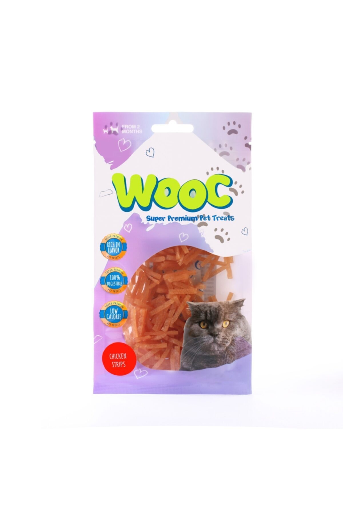 Wooc%20Chicken%20Strips%20Doğal%20Et%20Kedi%20Ödül%20Maması%2040gr