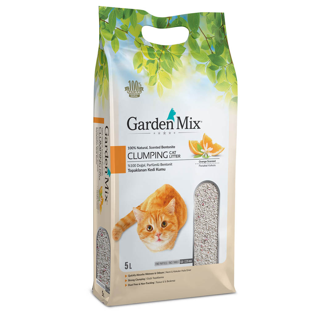 Gardenmix%20Portakallı%20Bentonit%20Topaklanan%20Kedi%20Kumu%205%20lt