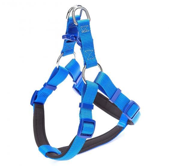 Konforlu Dokumadan El Yapımı Ronin Model Köpek Göğüs Tasması L-2x55-65cm - Royal Blue