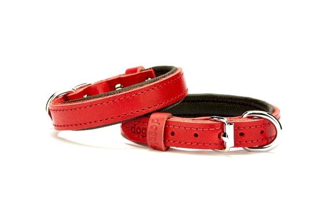 Petzanya Konforlu Gerçek Deriden El Yapımı Köpek Boyun Tasması 1,5x25-30cm - Red