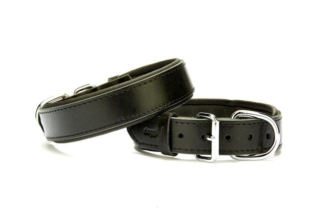 Konforlu Gerçek Deriden El Yapımı Köpek Boyun Tasması 3,5x52-60cm - Black