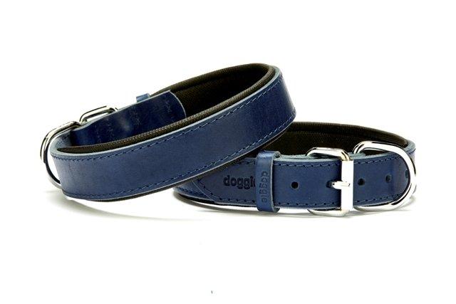 Konforlu Gerçek Deriden El Yapımı Köpek Boyun Tasması 3x42-50cm - Royal Blue