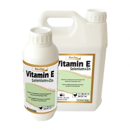 Royalilaç Avian Vitamin E Selenium + Zn 1Lt Kanatlı Hayvanlar E ve Selenyum İçerikli Sıvı Yem Katkı 1 lt