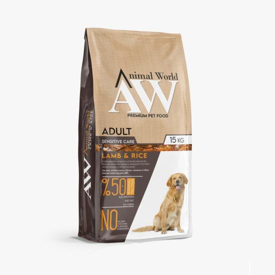 Animal World Kuzu Etli ve Pirinçli Yetişkin Köpek Maması 15kg