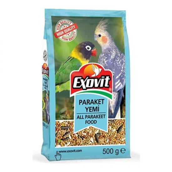 Exovit Paraket Kuşu Yemi 500 Gr Vitaminli Papağan Yemi