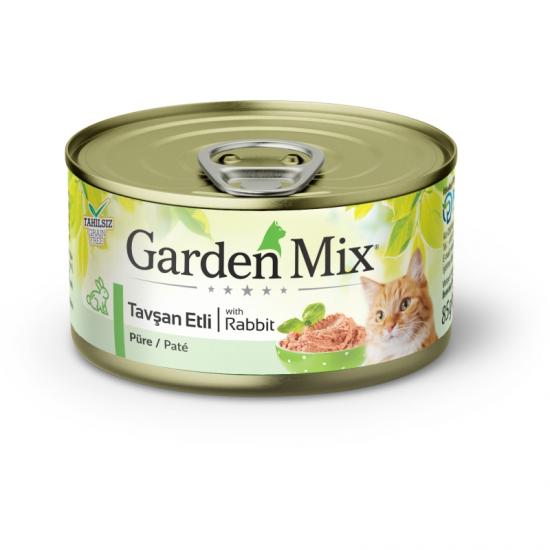 Gardenmix Kıyılmış Tavşanetli Tahılsız Konserve Kedi Maması 85g