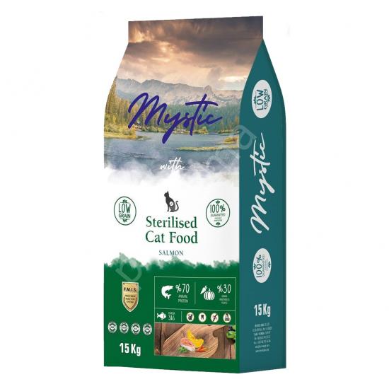 Mystic Az Tahıllı Yetişkin Steril Kedi Maması Somonlu 15 Kg