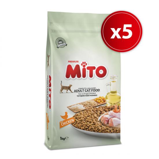 Mito Adult Yetişkin Kedi Maması 1 Kg X 5 Adet