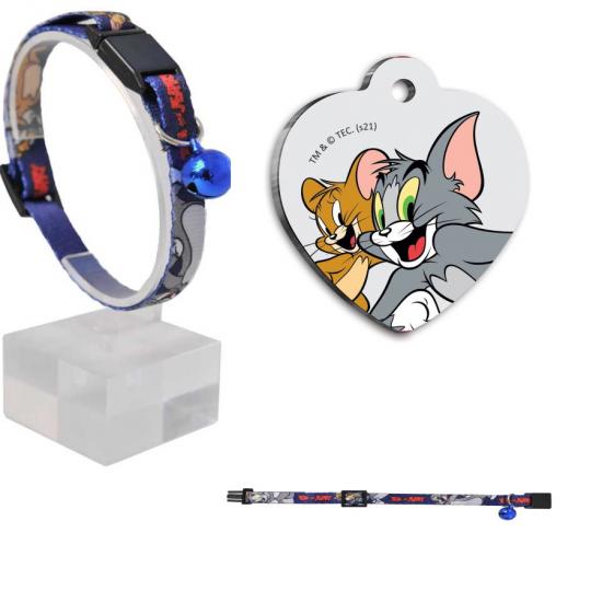 Tom & Jerry Güvenlik Kilitli Ayarlanabili Kedi Boyun Tasması 22-30 cm + Tom & Jerry künye