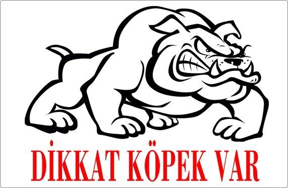 Dikkat Köpek Var Uyarı Levhası (Bulldog)