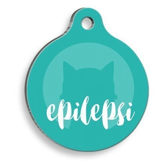 Tıbbi & Engelliler Serisi Epilepsi Kedi Mavi Yuvarlak Kedi Künyesi