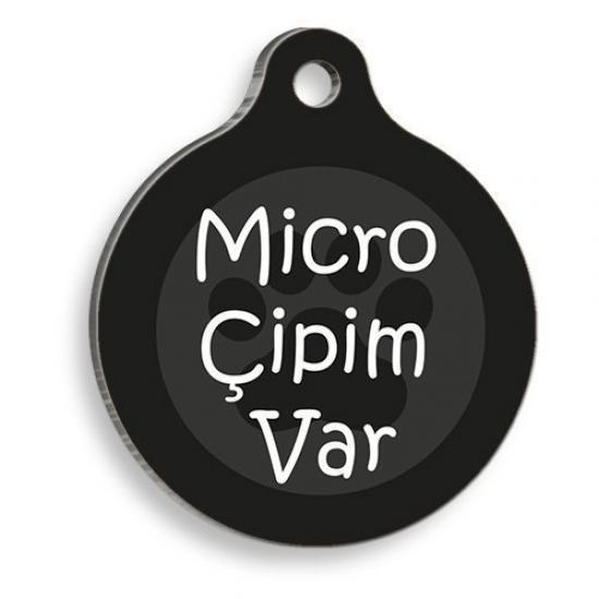 Mikro Çipim Var Yuvarlak Kedi ve Köpek Künyesi