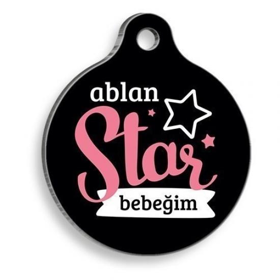 Ablan Star Yuvarlak Kedi ve Köpek Künyesi