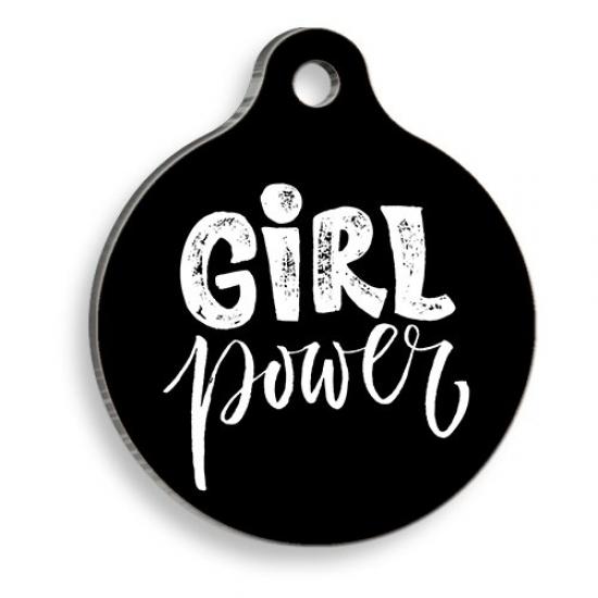 Girl Power Yuvarlak Kedi ve Köpek Künyesi