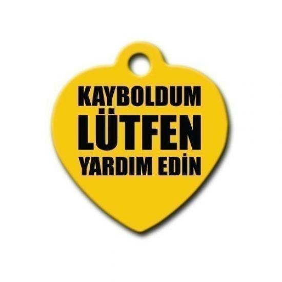 Kayboldum Lütfen Yardım Edin Kalp Kedi Köpek Künyesi