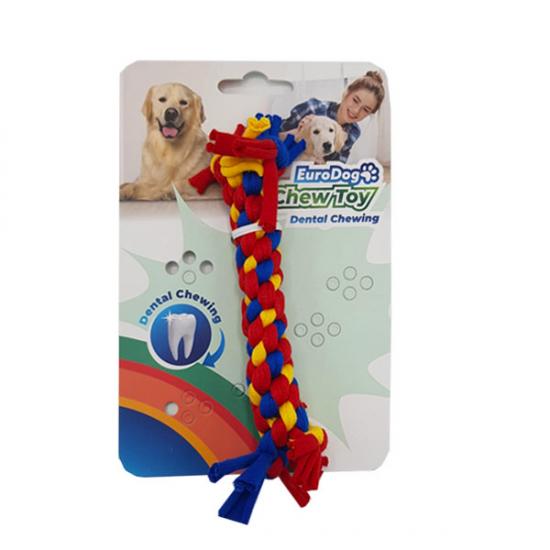 EuroDog Diş Kaşıma İpi 10cm (Sarı-Kırmızı-Mavi)