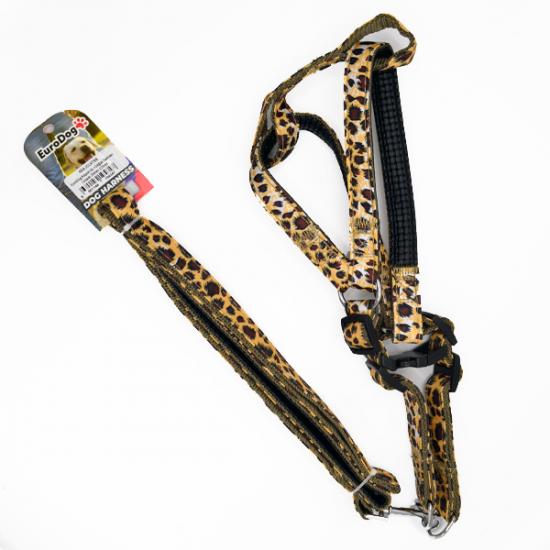 EuroDog Köpek Uz.+Göğüs Tasması Leopar 20mm 120cm