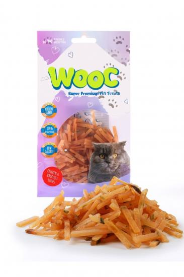 Wooc Chicken Broccoli Strips Doğal Et Kedi Ödül Maması 40gr